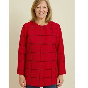 Talbots Windowpane Double-Face TopperJacket Size 10 EUC